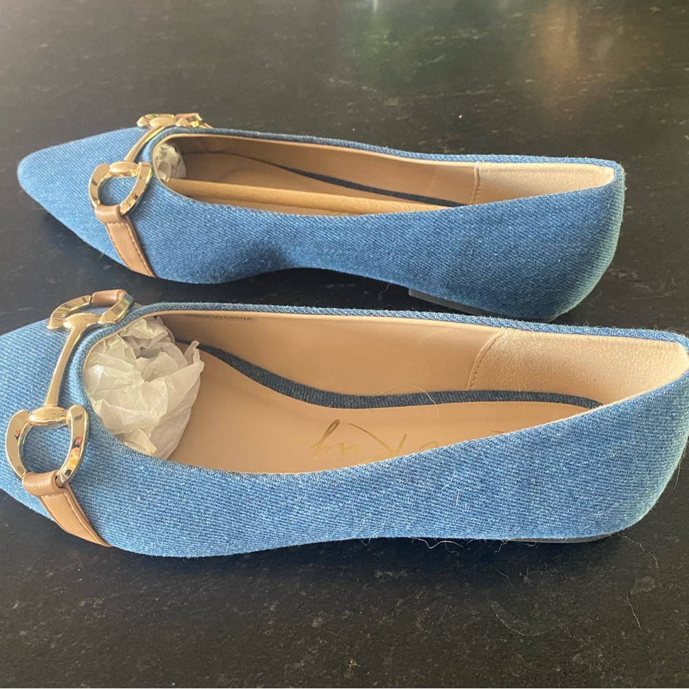 London Rag Cressida Women's Denim Horsebit Ballet Flats size 9 - Picture 3 of 6